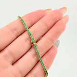 Pulso Tennis Esmeraldas 2.5 Qts 5.2gr / 7 1/4 in / Oro Amarillo 18K ©