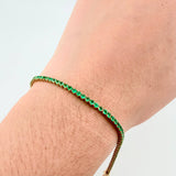 Pulso Tennis Esmeraldas 2.5 Qts 5.2gr / 7 1/4 in / Oro Amarillo 18K ©