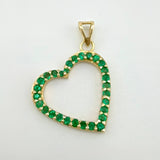 Dije Corazon Silueta Esmeraldas 56 pts 1.7gr / 1 in / Oro Amarillo 18K ©