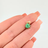 Dije Flor Nevada Esmeraldas 28pts 0.9gr / 1/2 in / Oro Amarillo 18K ©