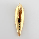 Dije Hoja De Laurel Esmeraldas 17pts 0.65gr / 3/4 in / Oro Amarillo 18K ©