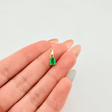 Dije Piedra Abultada Esmeralda 35pts 0.5gr / 1/2 in / Oro Amarillo 18K ©