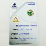 Dije Cubo Esmeralda 72pts 0.7gr / 6mm Oro Amarillo 18K ©
