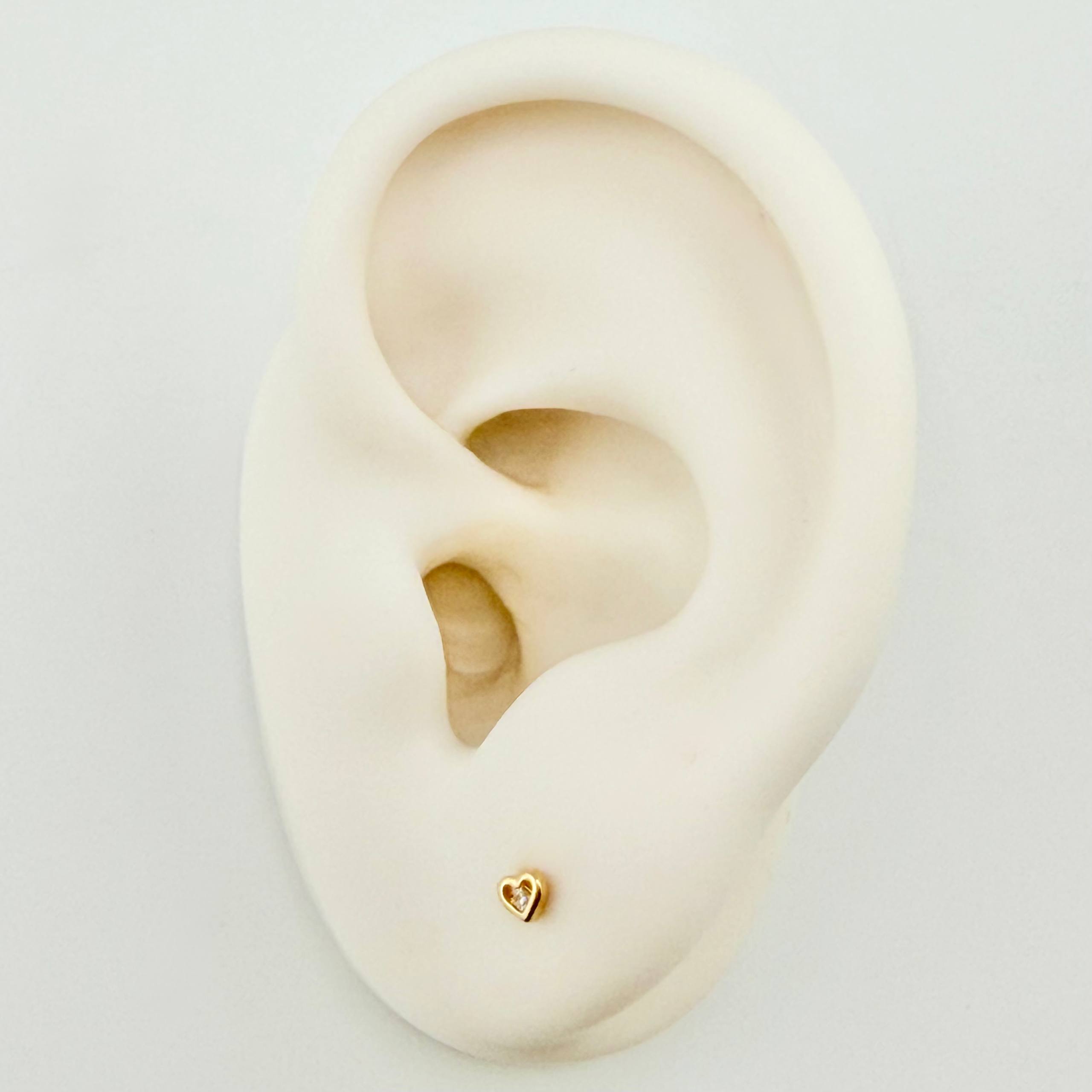 Topos Corazon Silueta 0.45gr / 3mm Oro Amarillo 18K