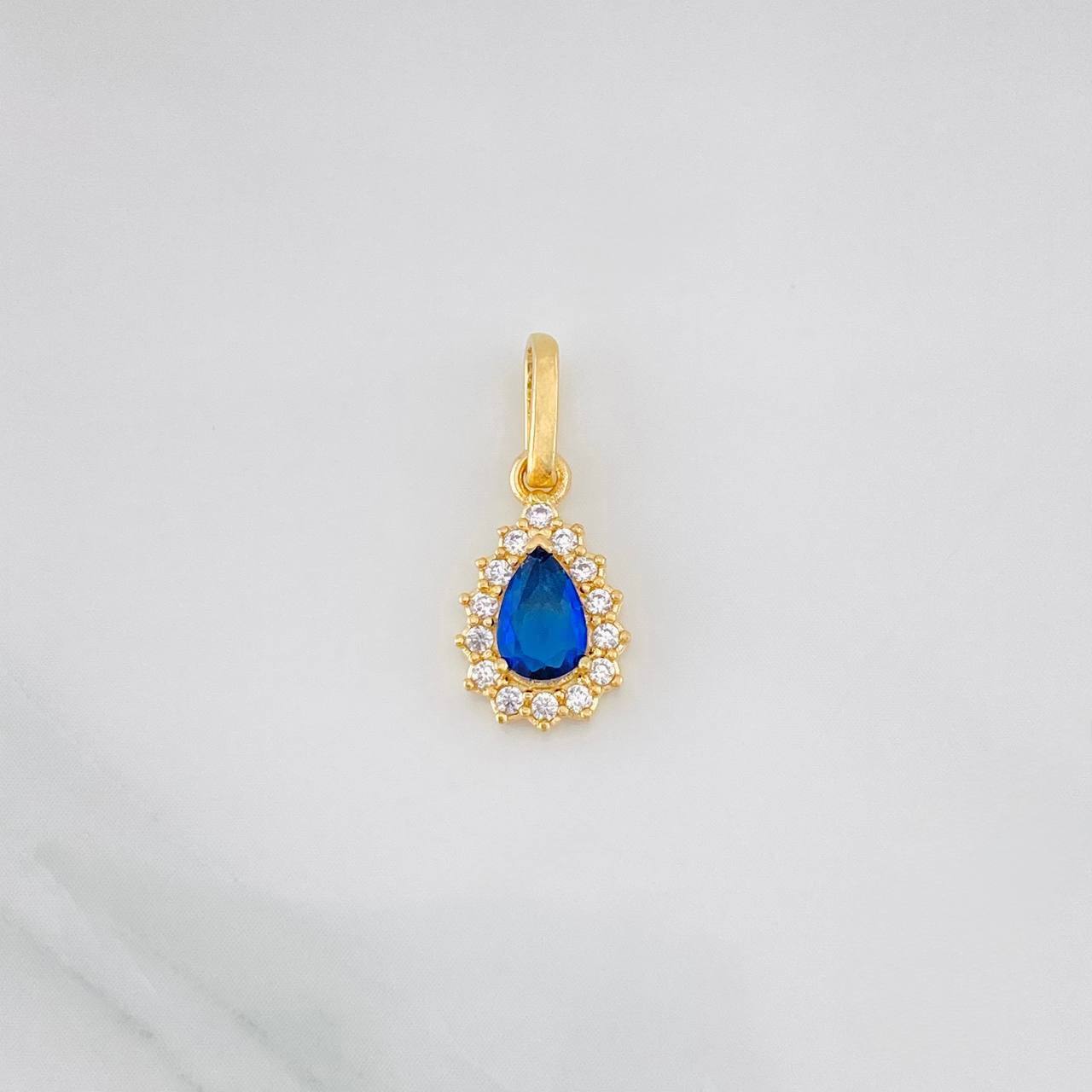 Dije Gota 1.15g / 3/4 in Dos Oros Amarillo Blanco 18K