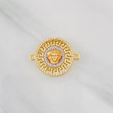 Herraje Medusa Tribal 3.55g / 3/4 in Dos Oros Amarillo Blanco 18K