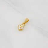 Dije Flor Bordes Texturizados 0.75g / 1/2 in Dos Oros Amarillo Blanco 18K