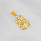 Dije Rostro de Cristo 3.55g / 1 1/4 in Dos Oros Amarillo Blanco 18K