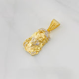 Dije Rostro de Cristo 3.55g / 1 1/4 in Dos Oros Amarillo Blanco 18K