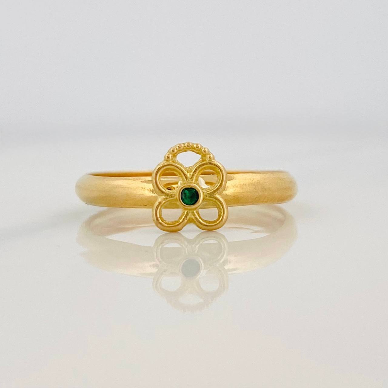 Bordered Flower Ring 1g / T7 1/4 Yellow Gold 18K