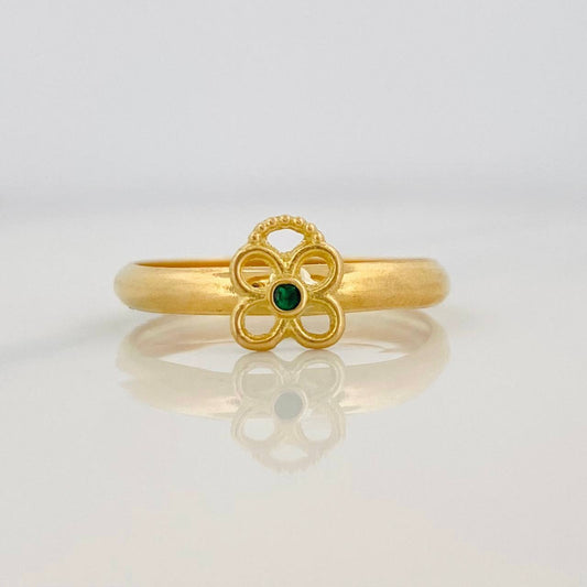 Anillo Flor Bordeada 1g / T7 1/4 Oro Amarillo 18K