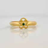 Bordered Flower Ring 1g / T7 1/4 Yellow Gold 18K