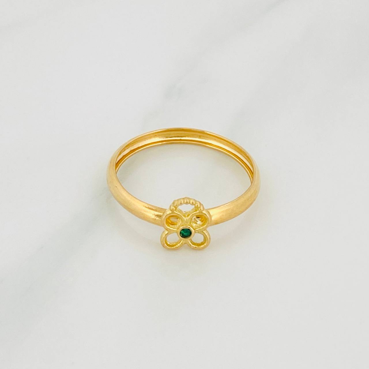 Bordered Flower Ring 1g / T7 1/4 Yellow Gold 18K
