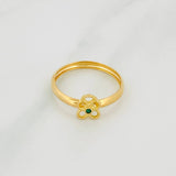 Bordered Flower Ring 1g / T7 1/4 Yellow Gold 18K