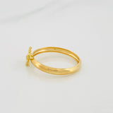Bordered Flower Ring 1g / T7 1/4 Yellow Gold 18K