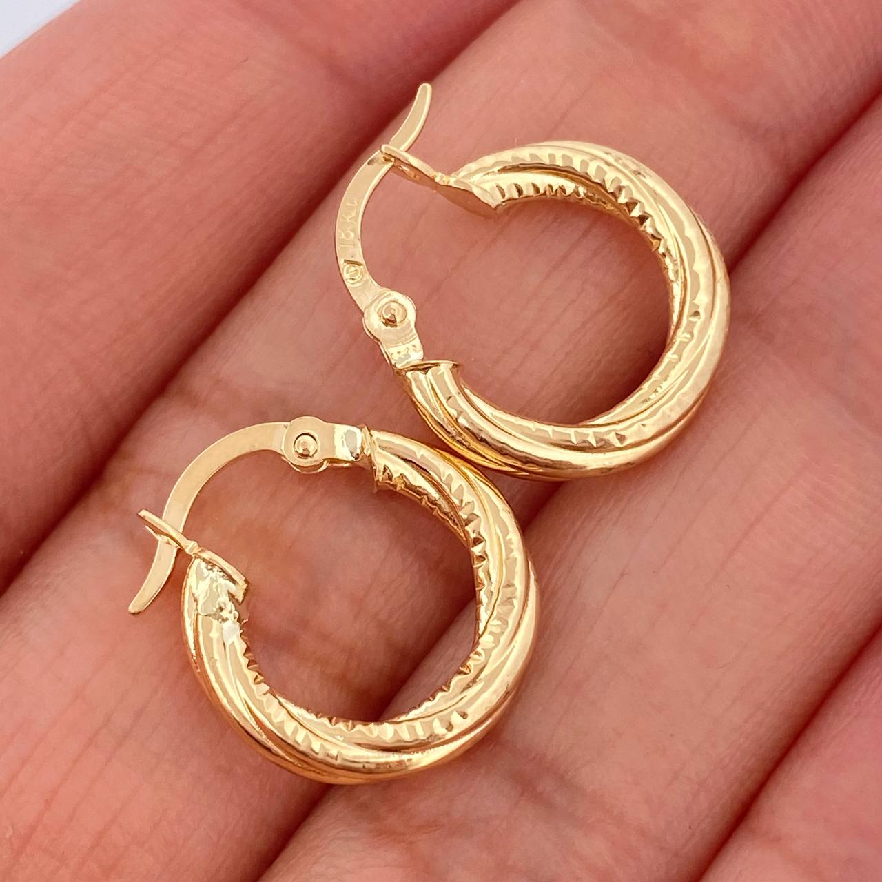 Hoop Earrings Lizy 1.3gr / 1/2 in / 18K Gold