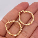 Nely Hoop Earrings 2.2gr / 3/4 in / Three 18K Golds