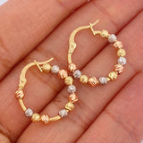 Military Hoop Earrings 1.95gr / 3/4 in / Three 18K Golds