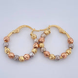 Military Hoop Earrings 2.05gr / 3/4 in / Three 18K Golds