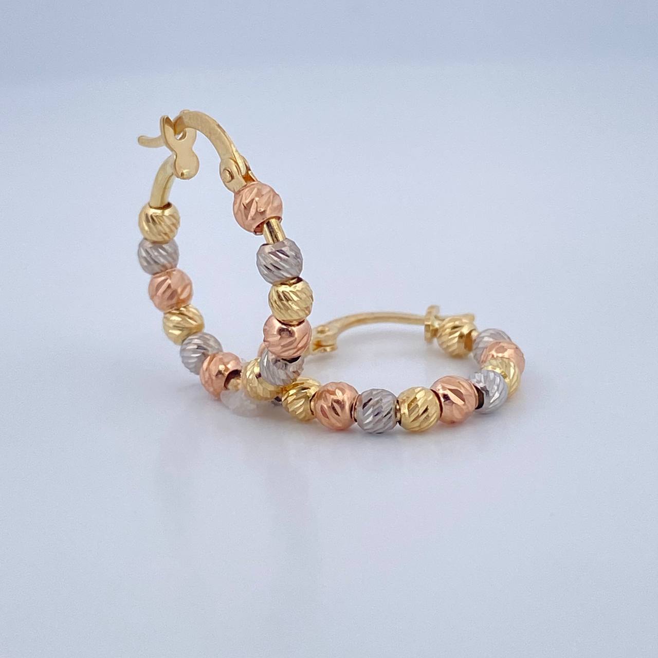 Military Hoop Earrings 2.05gr / 3/4 in / Three 18K Golds