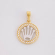 Pendant Circle Crown 1.55g / 3/4 in Two-Tone Yellow White Gold 18K