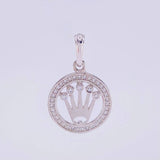 Pendant Circle Crown 2.1g / 1 in White Gold 18K