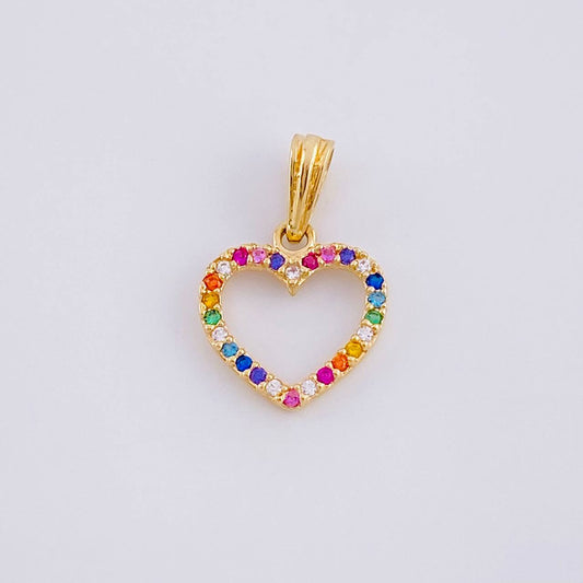 Pendant Silhouette Dense Heart 0.9g / 3/4 in Yellow Gold 18K