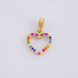 Pendant Silhouette Dense Heart 0.9g / 3/4 in Yellow Gold 18K