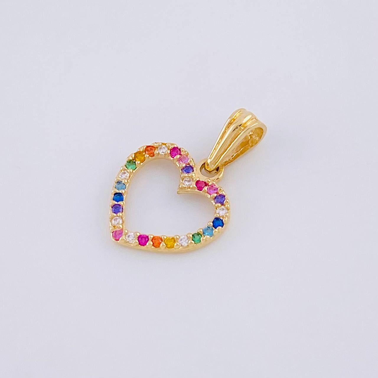 Pendant Silhouette Dense Heart 0.9g / 3/4 in Yellow Gold 18K