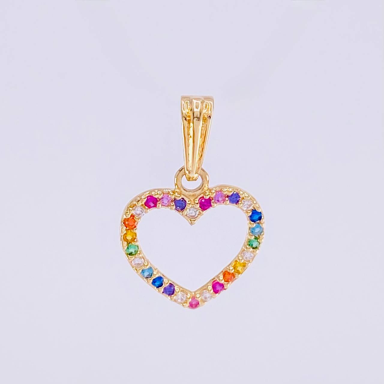 Pendant Silhouette Dense Heart 0.9g / 3/4 in Yellow Gold 18K