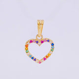 Pendant Silhouette Dense Heart 0.9g / 3/4 in Yellow Gold 18K