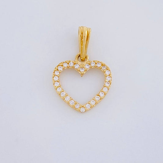 Pendant Silhouette Heart Dense 0.95g / 3/4 in Yellow Gold 18K