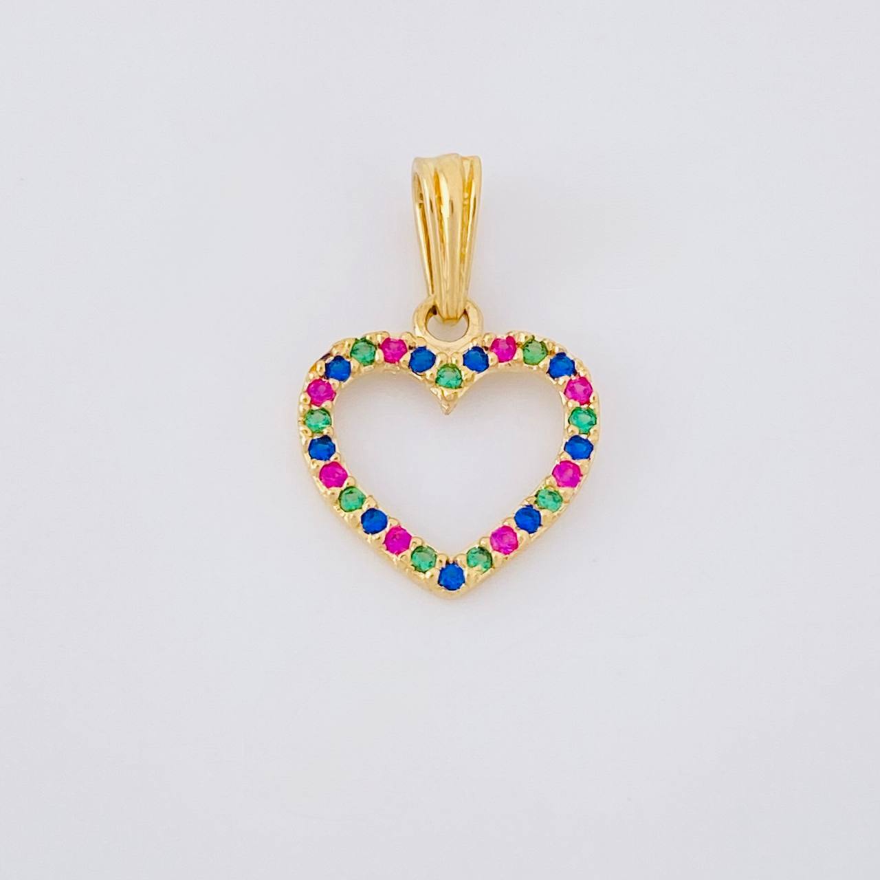 Dije Silueta Corazón Tupido 0.85g / 3/4 in Oro Amarillo 18K