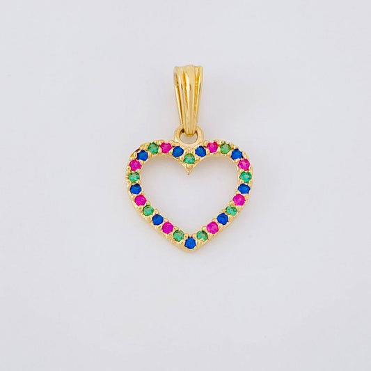 Dije Silueta Corazón Tupido 0.85g / 3/4 in Oro Amarillo 18K