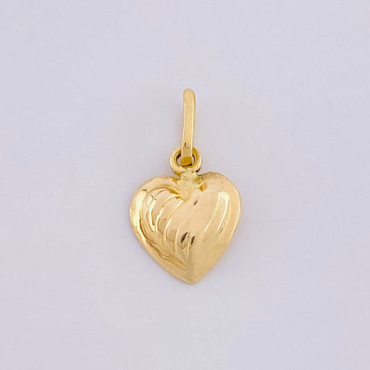 Pendant Heart Linear Relief 0.45g / 3/4 in Yellow Gold 18K