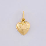 Pendant Heart Linear Relief 0.45g / 3/4 in Yellow Gold 18K