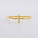 Sphere Cross Ring 0.7g / T5 1/2 Yellow Gold 18K