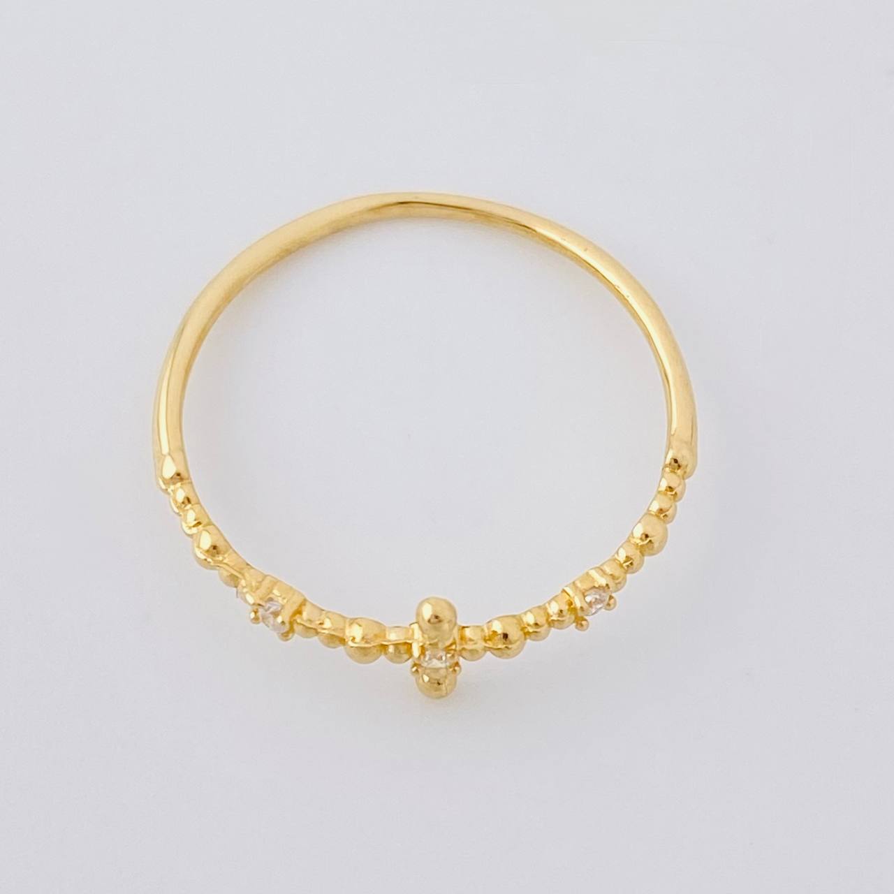 Sphere Cross Ring 0.7g / T5 1/2 Yellow Gold 18K