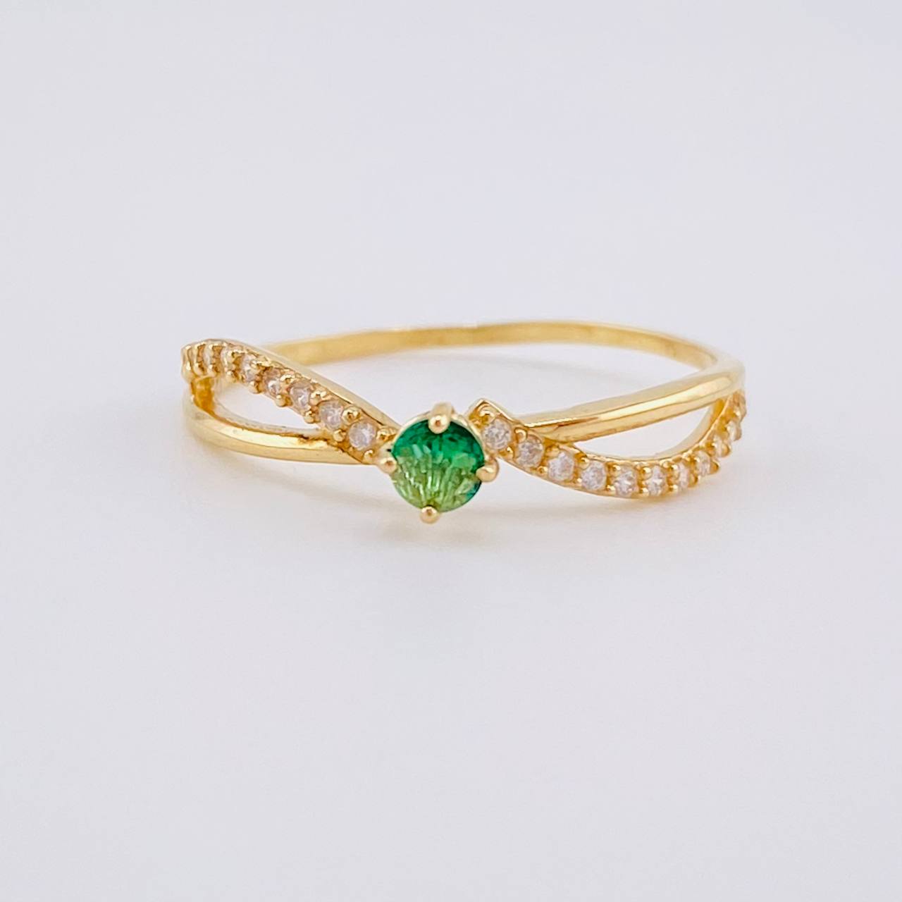 Solitaire Ring Dense Bows 1.25g / T6 3/4 Yellow Gold 18K