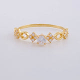 Solitaire Ring Alternating Rhombuses 1.1g / T7 1/4 Yellow Gold 18K