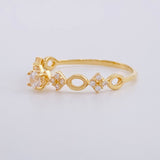 Solitaire Ring Alternating Rhombuses 1.1g / T7 1/4 Yellow Gold 18K