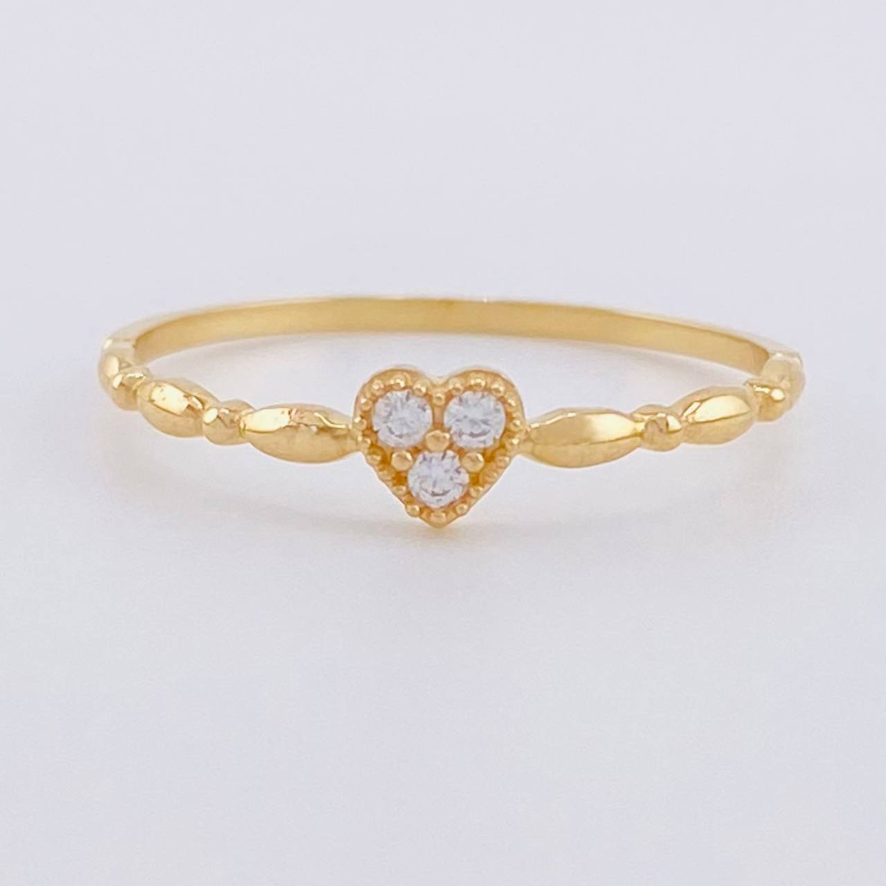 Heart Bubbles Ring 0.9g / T6 1/2 Yellow Gold 18K