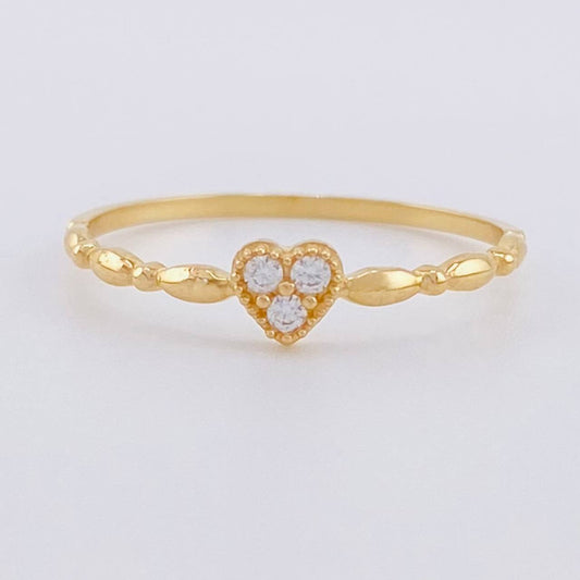 Heart Bubbles Ring 0.9g / T6 1/2 Yellow Gold 18K