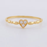 Heart Bubbles Ring 0.9g / T6 1/2 Yellow Gold 18K