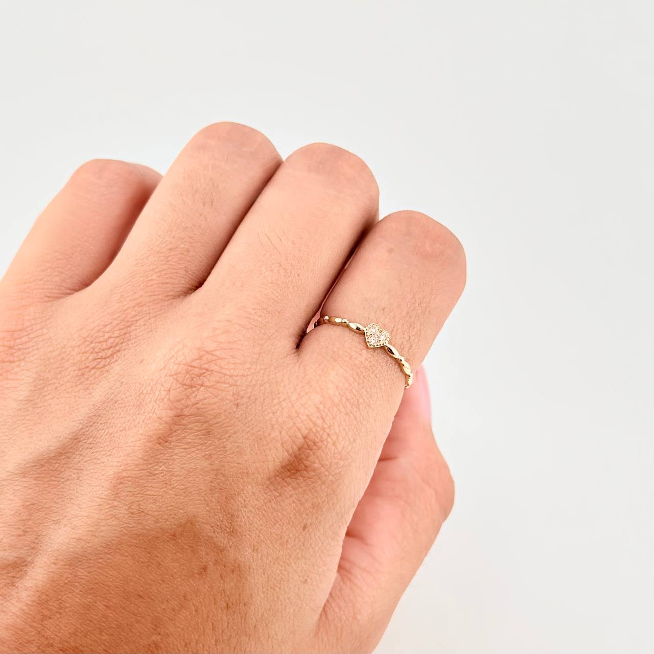 Heart Bubbles Ring 0.9g / T6 1/2 Yellow Gold 18K