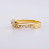 Anillo Solitario Doble Carril 2g / T6 Oro Amarillo 18K