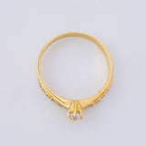 Anillo Solitario Doble Carril 2g / T6 Oro Amarillo 18K