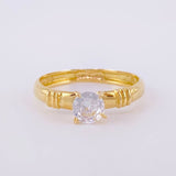 Solitaire Ring Trio Lines 1.7g / T6 3/4 Yellow Gold 18K