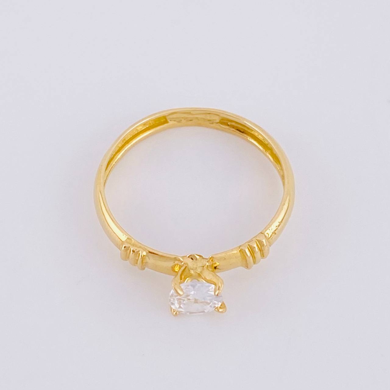 Solitaire Ring Trio Lines 1.7g / T6 3/4 Yellow Gold 18K