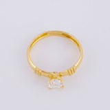 Solitaire Ring Trio Lines 1.7g / T6 3/4 Yellow Gold 18K